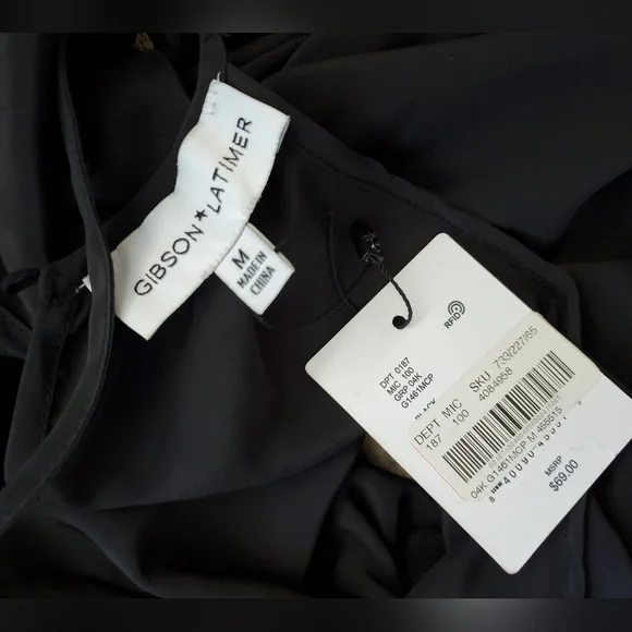 Gibson Latimer Sleeveless Black Ruffle Top - Picture 4 of 5